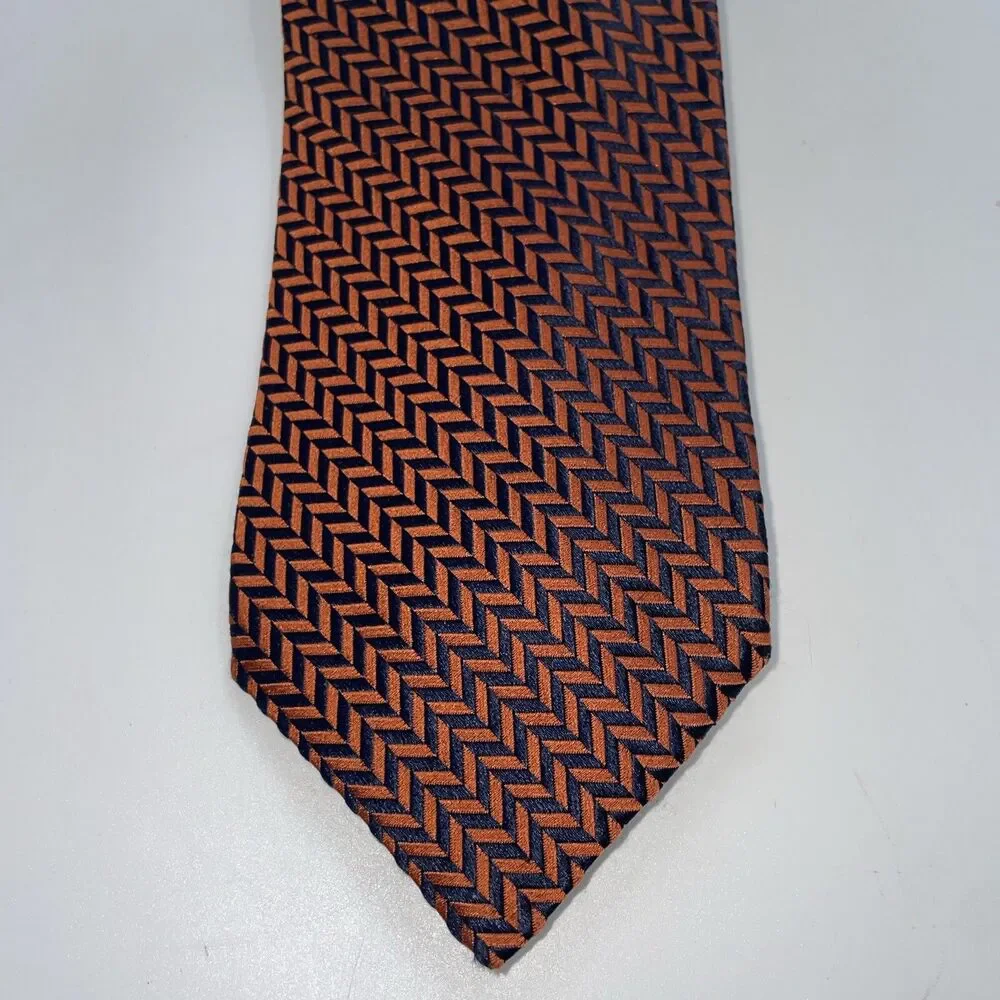 Vintage John Braye Mens 100% Silk Tie Geometric Handmade France 3.5” x 58”